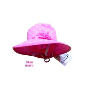 Vibrant Life Polkadot Bucket Hat Dog Color Pink & White Size M/L